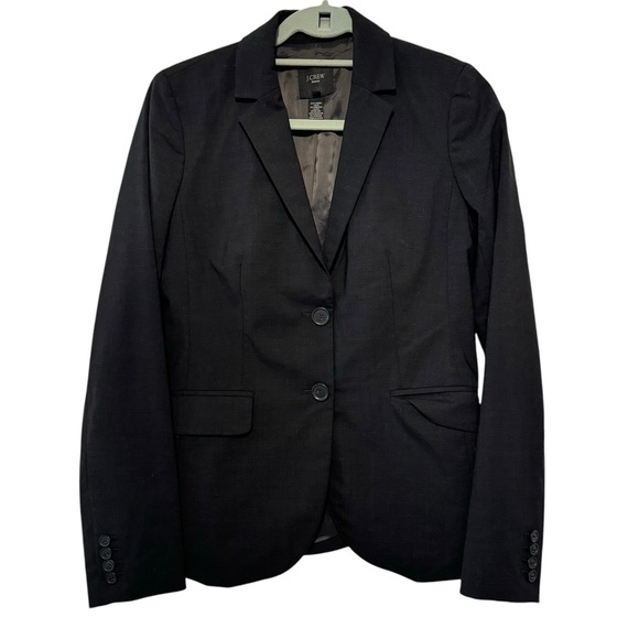 J.Crew stretch wool blend 2 button blazer black 2 tall - Picture 1 of 7